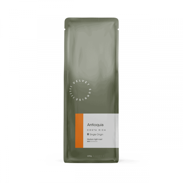 Velvet Sunrise Antioquia coffee beans bag