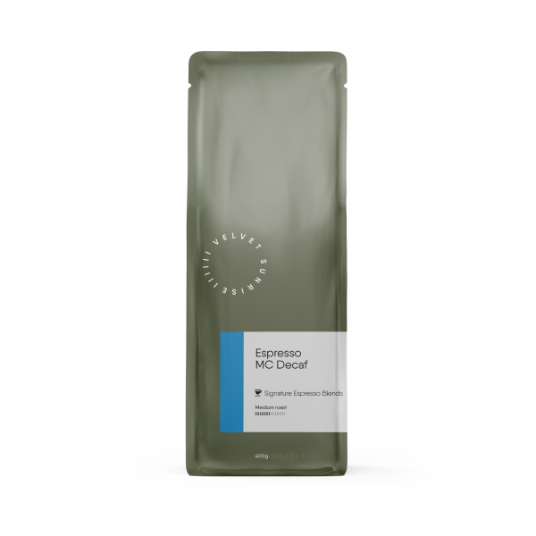 Velvet Sunrise Espresso MC Decaf beans bag