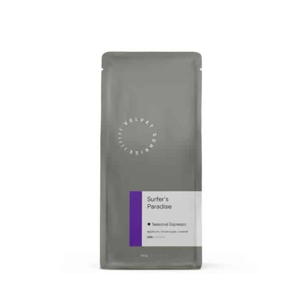 A bag of Surfers Paradise Coffee